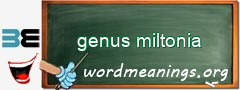 WordMeaning blackboard for genus miltonia